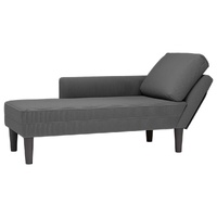 Chaise Lounge with Pillow Dark Grey Corduroy Fabric