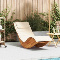 Rocking Sun Lounger with Cushion Solid Wood Acacia