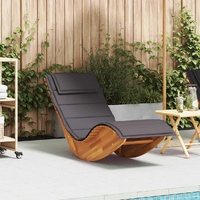 Rocking Sun Lounger with Cushion Solid Wood Acacia