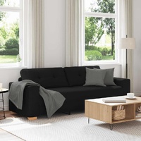 3-Seater Sofa Black 220x78x80 cm Fabric