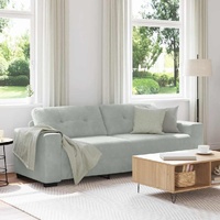 3-Seater Sofa Light Grey 220x78x80 cm Velvet