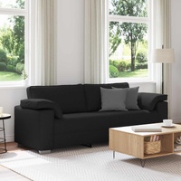 3-Seater Sofa Black 220 cm Fabric