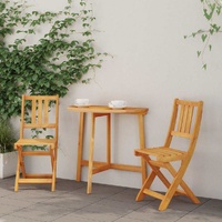 Outdoor Bistro Chairs with Cushion 2 pcs Solid Acacia Wood