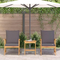 Garden Sofa Set with Cushion 3 pcs Brown Solid acacia wood