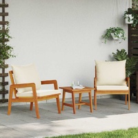Bistro Set with Cushion 3 pcs Brown Solid Acacia Wood