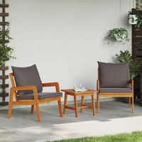 Bistro Set with Cushion 3 pcs Brown Solid Acacia Wood