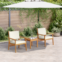Garden Sofa Set 3 pcs Brown 45 x 45 x 38cm Solid Acacia wood