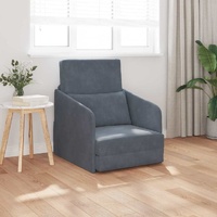 Sofa Bed Dark Grey 65 x 80 x 83 cm Velvet