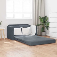 Sofa Bed Dark Grey 124 x 204 x 61 cm Velvet