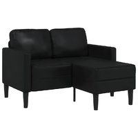 2-Seater Sofa with Chaise L-shaped Black 125 cm Faux Leather