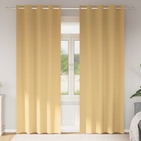 Blackout Curtains with Rings 2 pcs Beige 245 x 140 cm Polyester