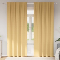 Blackout Curtains with Rings 2 pcs Beige 245 x 140 cm Polyester