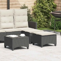 Garden Stools with Cushions 2 pcs Black 55x55x36 cm Poly Rattan