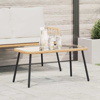 Coffee Table Brown and Black 90 x 45 x 43 cm Poly Rattan