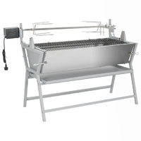 BBQ Rotisserie Spit Iron and Stainless Steel