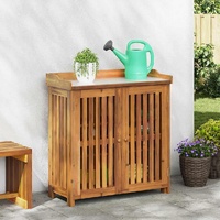 Garden Cabinet Natural 93 x 41.5 x 98cm Solid Acacia Wood