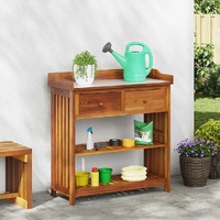Garden Cabinet Natural 93 x 41.5 x 98cm Solid Acacia Wood