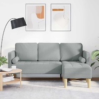 Sofa Set with Cushion Light Grey Polyester