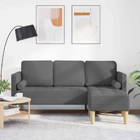 Sofa Set with Cushion Dark Grey Polyester