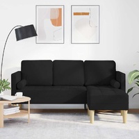 Sofa Set with Cushion Black Polyester