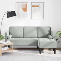 Sofa Set with Cushion Light Grey Polyester