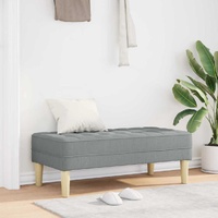 Bench with Cushion Light Grey 113 x 57 x 39 cm Fabric