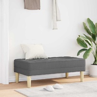 Bench with Cushion Dark Grey 113 x 57 x 39 cm Fabric