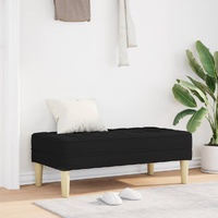 Bench with Cushion Black 113 x 57 x 39 cm Fabric