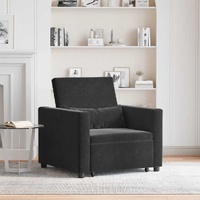 Single Sofa Bed Reclining Black 90 x 165 x 87 cm Velvet