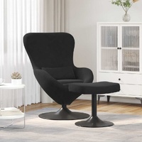 Egg Chair with Footstool Black 63 x 73 x 90 cm Velvet
