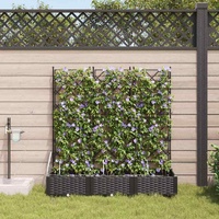 Garden Planter 3 pcs Black 120 x 40 x 126 cm Plastic