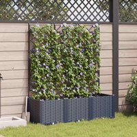 Garden Planter 3 pcs Grey 120 x 40 x 143 cm Plastic