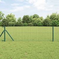 Embedded Fence Post 7 pcs Green Powder-Coated Steel