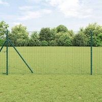 Embedded Fence Post 7 pcs Green Powder-Coated Steel