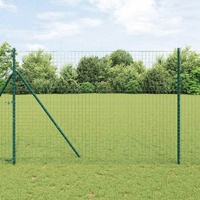 Embedded Fence Post 7 pcs Green Powder-Coated Steel