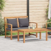 Bench Brown and Dark Grey 110 x 66 x 76 cm Solid Teak Wood
