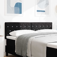 Velvet Headboard Argyle with Headboard Black 160 cm Velvet