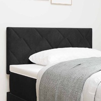 Headboard Wall-mounted Geometric Manual Black 100 cm Velvet