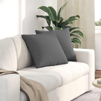 Sofa Pillows 2 pcs Dark Grey 50 x 50 cm Fabric