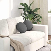 Seat Cushions 2 pcs Dark Grey Ø30 x 13 cm Fabric