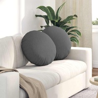 Seat Cushions 2 pcs Dark Grey Ø50 x 19 cm Fabric