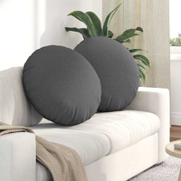 Seat Cushions 2 pcs Dark Grey Ø60 x 21 cm Fabric