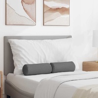 Bolster Pillows 2 pcs Dark Grey Ø 15 x 40 cm Fabric