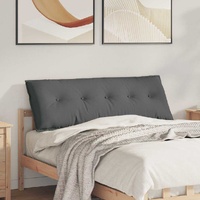 Back Pillow Dark Grey 140 x 19 x 50 cm Fabric