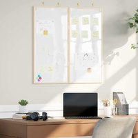 Bulletin Board Folding White 80 x 80 x 1.4 cm Solid pine wood