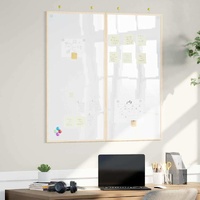 Bulletin Board Folding White 80 x 80 x 1.4 cm Solid pine wood