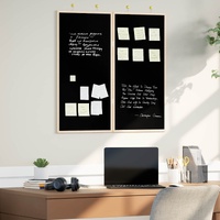 Bulletin Board Folding Black 80 x 80 x 1.4 cm Solid pine wood