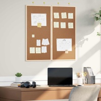Bulletin Board Folding Brown 80 x 80 x 1.4 cm Solid pine wood