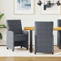 Dining Chairs with Wheels 2 pcs Dark grey 58 x 67 x 97 cm