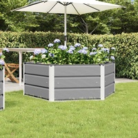 Planter Light Grey 129 x 129 x 45 cm Steel